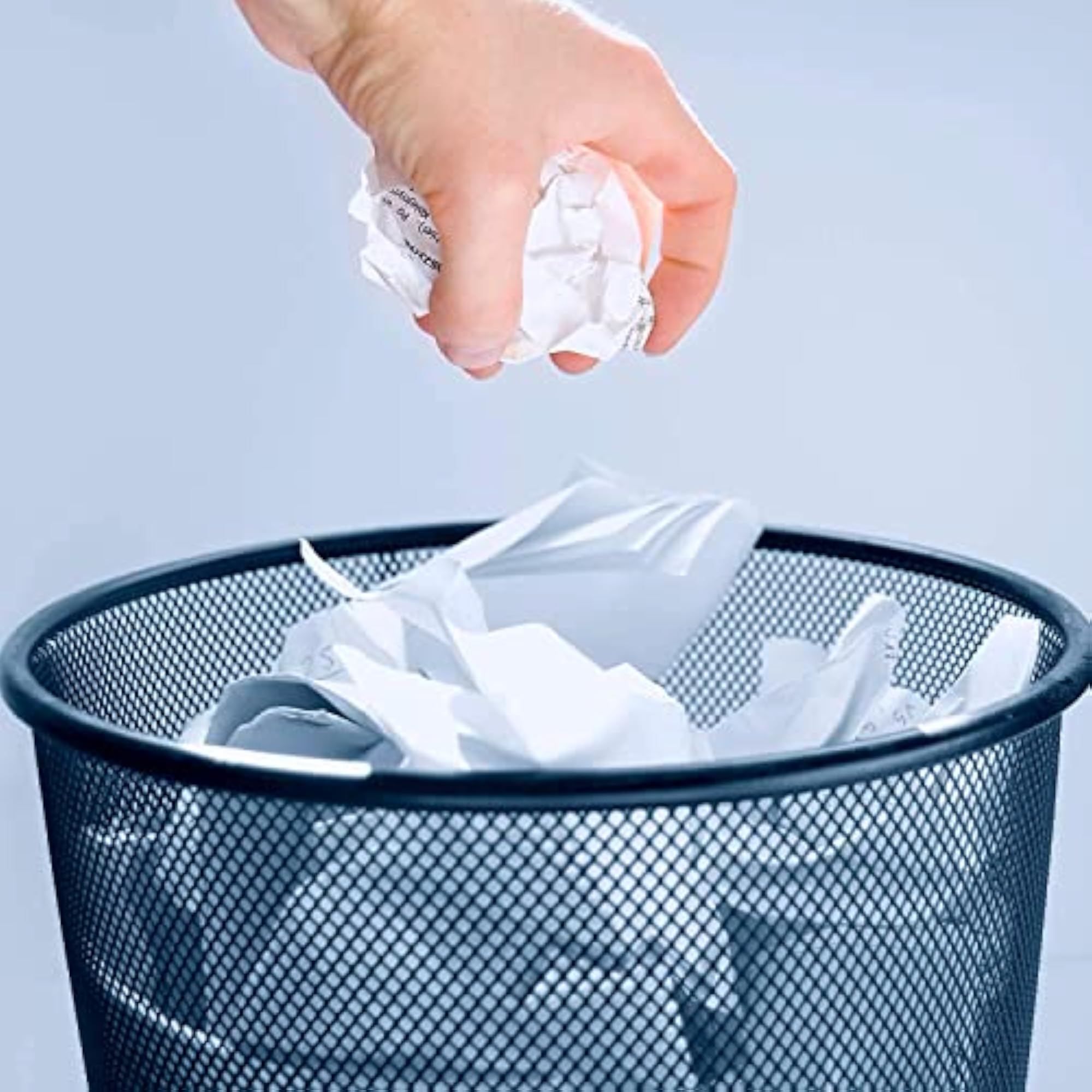 Ideal Round Trash Can for Home or Office, Metal Mesh