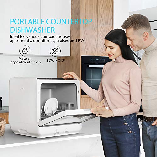 VIVOHOME 110V 840W Electric Portable Compact Countertop Small Dishwasher Machine with 5L Built in Water Tank and 5 Washing Programs for Apartment and RV - Thumbnail 3