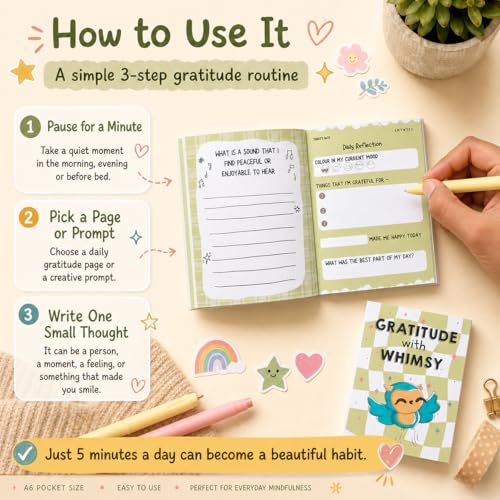 Image of 30-Day A6 Gratitude Journal with Prompts & Exercises