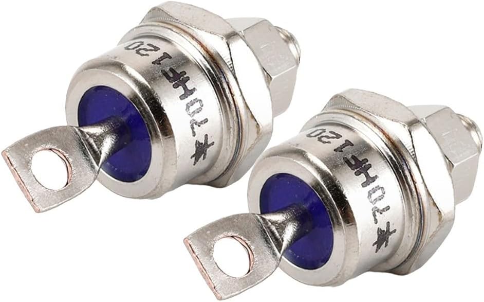 2Pc 85A/40A/25A 1200V Stud Mount Diode Rectifier with Positive Cathode and Negative Anode, Metal High Surge Current Diode for Battery Charging, Power Supplies, Welding Machines(25HFR120)