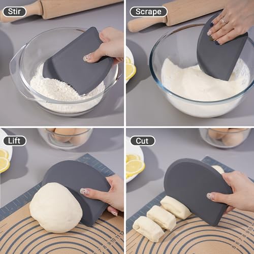 Lazymi Flexibel Silikon Teigschaber Groß Teigkarte Teigspachtel zum Backen – Ansicht 5