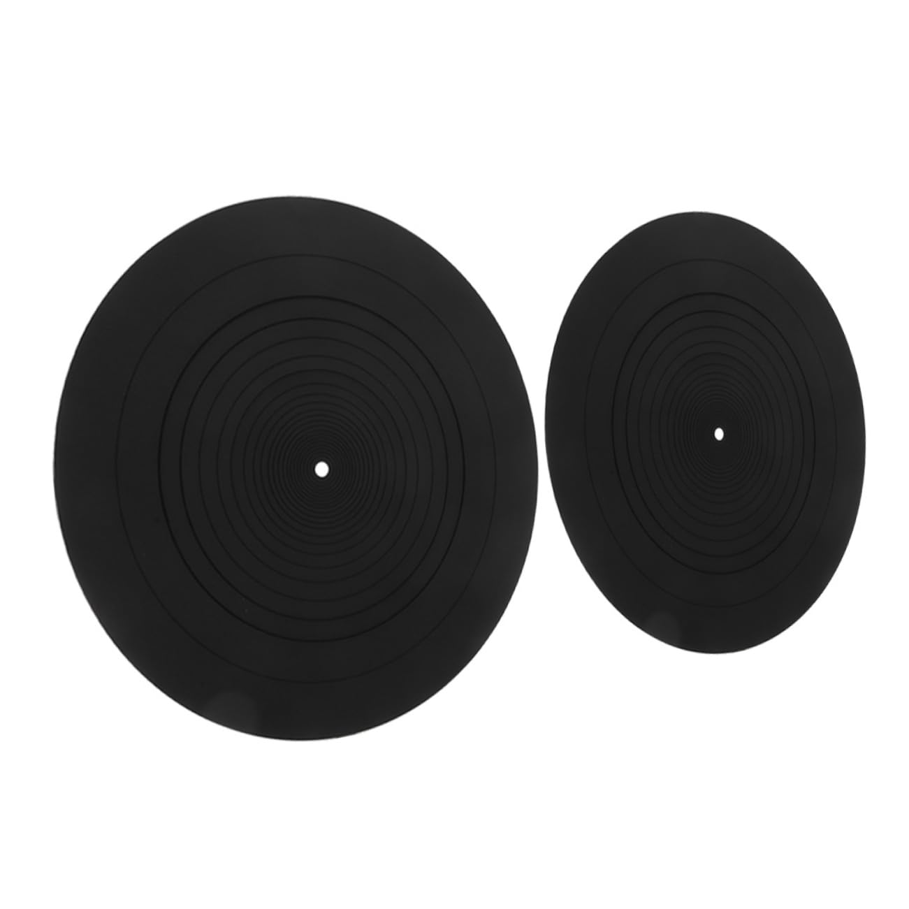 Alfombrilla de Silicona Negra para Tocadiscos de Vinilo 2 Piezas