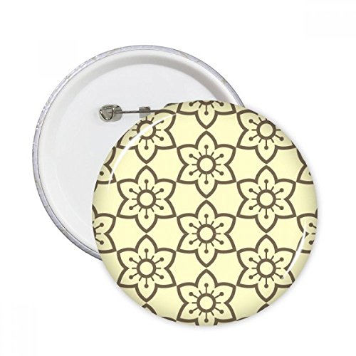 Idée cadeau vêtement originale : lot de 5 pins fleurs classiques en brocart jaune