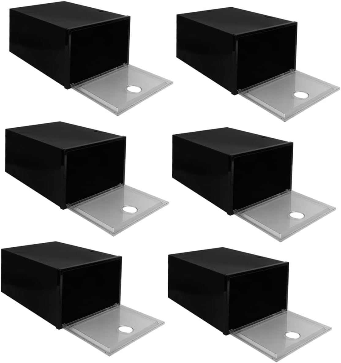 KOMBIUDA 6pcs Shoe Rack Storage Organizer Pp Shoe Boxes Home Use Storage Boxes Easy to Stack Dust
