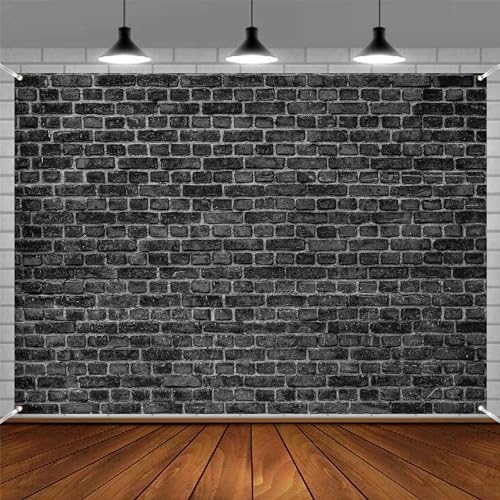 Atlastrip Black Brick Wall Backdrop 7x5 FT Backdrops Vintage Black