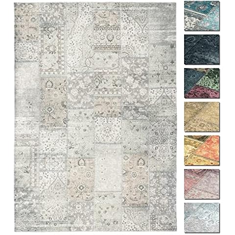 TESSO LIVING Alfombra Kilim Patchwork Salón Natural Beige 195 X 280 cm Cover