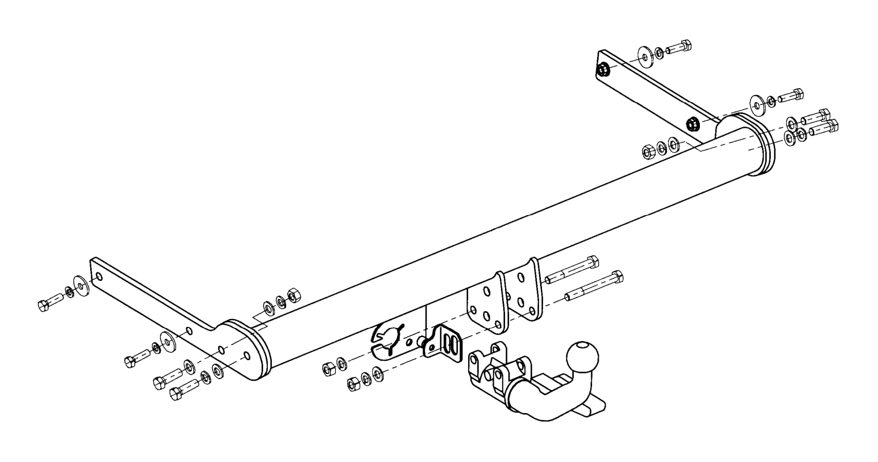Hook Kompletny hak holowniczy wypinany poziomo kompatybilny z Skoda Octavia III Kombi 02.2013-2020 + uniwersalna wiązka elektryczna 13-PIN