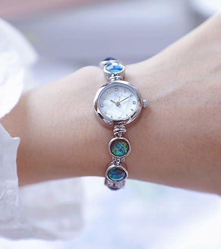 Miniatura 4 de ADSBIAOYE Reloj de pulsera de cuarzo para mujer, de lujo, estilo vintage, con diamantes de cristal, de acero inoxidable, impermeable, para regalo