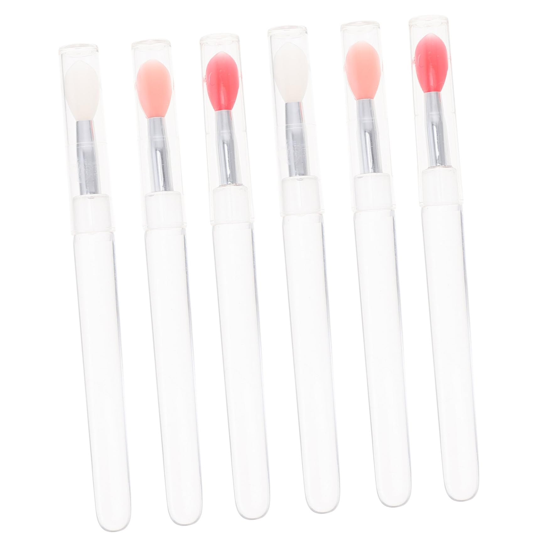 Mikinona 6pcs Silicone Lipstick Applicator Makeup Skin-friendly Silicone Brush Head Portable for Women Girls