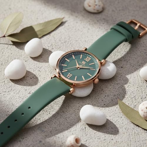 Image of IIK COLLECTION Watches for Women Round Dial |Analogue Quartz Movemnet Ladies Watch|Long Battery Life|Leather Bracelet Strap|Buckle Lock Clasp Safety Watches for Girls
