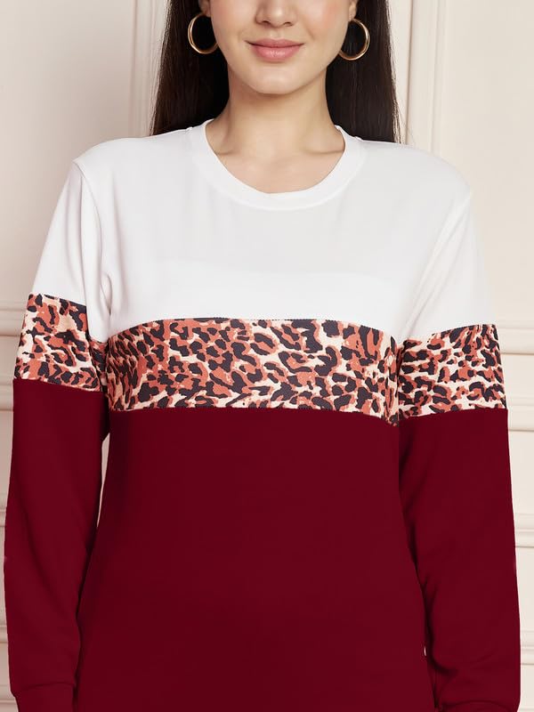 Image of DTR FASHION Polyester Blend Animal Print Taped Tracksuit | Night Wear Suit For Women