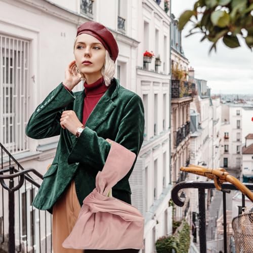 Bolso de mano con nudo de terciopelo para mujer miniatura 2