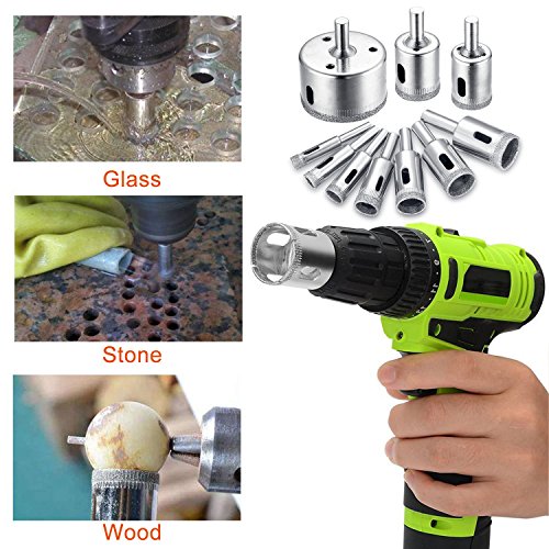 Diamond Drill Bit, Hole Saw Drill Bits Tools Set for Glass/Tile/Ceramic/Marble/Porcelain Cutting, Hollow Core Drill Bits Cutter with Diamond Coating, Carbon Steel 8mm-50mm 10 PCS 7 Diamond Drill Bit, Hole Saw Drill Bits Tools Set for Glass/Tile/Ceramic/Marble/Porcelain Cutting, Hollow Core Drill Bits Cutter with Diamond Coating, Carbon Steel 8mm-50mm 10 PCS - Image 7