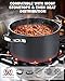 Cooks Standard Stock Pot Dutch Oven Casserole with Glass Lid, 7-Quart Classic Hard Anodized Nonstick Stockpot, Black