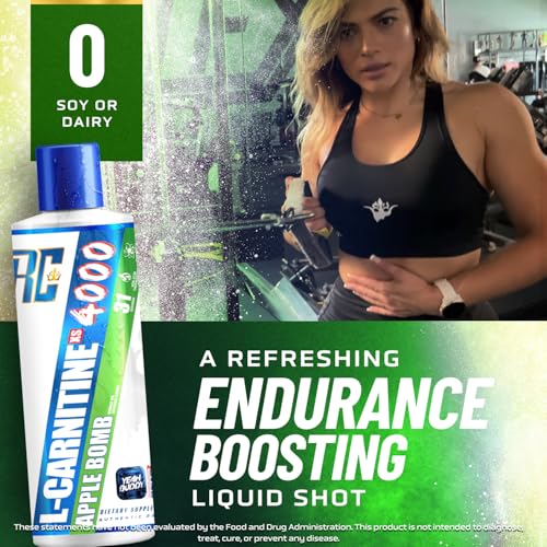 Image of Ronnie Coleman Signature Series L Carnitine XS 4000 Liquid, Stimulant Free, Sugar Free, Zero Carbs, Lean Muscle Strength Support for Men & Women, 16 Oz, Apple Bomb