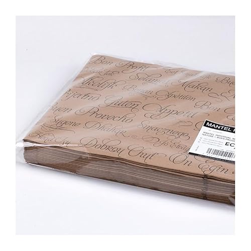 ACESA – Manteles Individuales de Papel Kraft 30x40 cm | Salvamanteles Desechables para Hostelería y Restauración | Diseño “Buen Provecho Varios Idiomas | Pack 1.000 Unidades | 100% Papel Reciclable