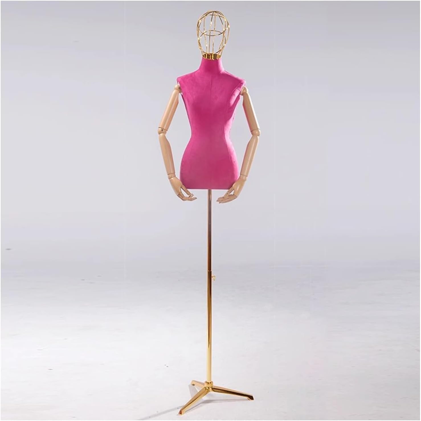 CONGRUI Hollowed Head Retail Mannequin Torso Adjustable Height and Detachable Manikin Used for Display Windows Boutique Stores(Rose Pink)