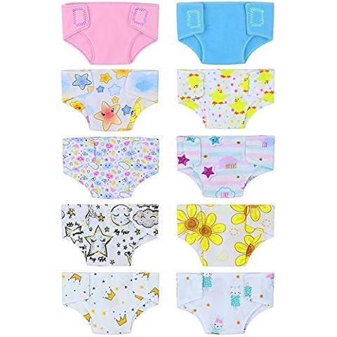 ZITA ELEMENT 10 Pcs Baby Doll Diapers for 14-16 Inch Baby Dolls Clothes Accessories Cover