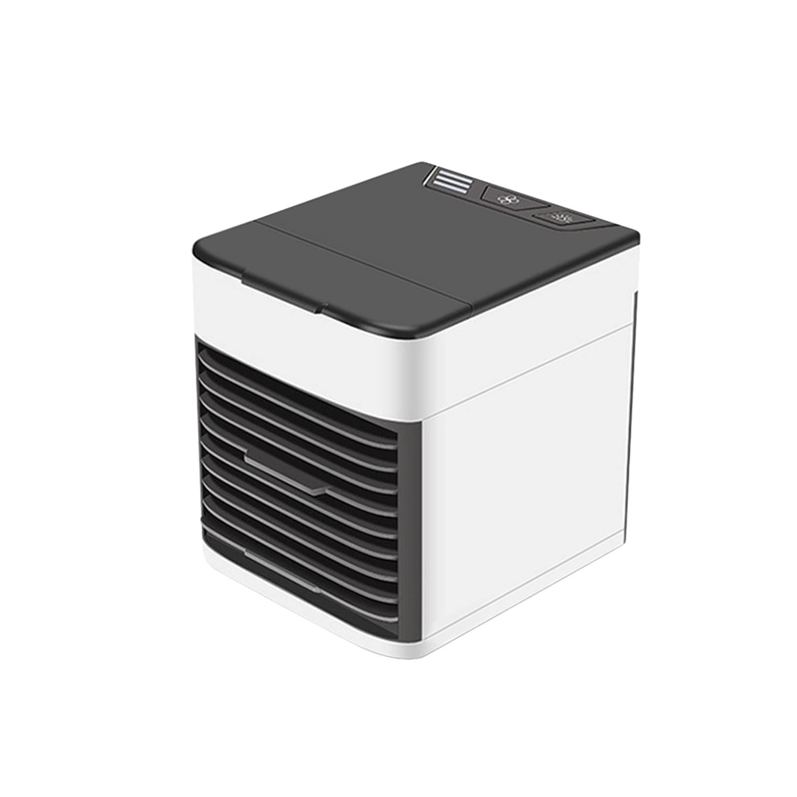 Cqahdsevf One Color Portable Air Conditioner Cooling Fan, Mini Portable Air Conditioner Usb 7-Color Led Lcd Display Desktop Fan