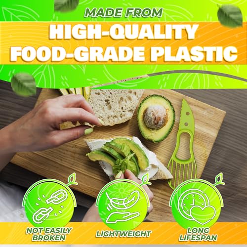 Avocado Slicer Tool 3 in 1 – Food-Grade Plastic Cutter, Peeler & Pit Remover for Easy Slicing, Scooping & Quick Food Prep – Easy to Use Avocado Peeler Tool | Durable Ergonomic Design Kitchen Gadget by NADOBA - Image 3