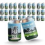 Custom Golf Can Coolers – “Let’s Par-Tee” Design – Personalized Drink Sleeves For Golf Outings, Tournaments &Amp; Bachelor Parties – Fits 12-16 Oz Cans &Amp; Bottles – Set Of 12 – By Victorystore