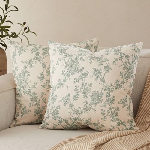 YZJZEDS 100% Cotton French Pastoral Throw Pillow Covers Set of