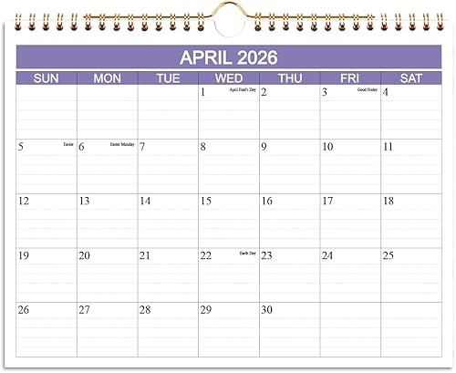 Calendario 2026-2027 - Calendario de pared 2026-2027 de abril de 2026 a diciembre de 2027, calendario de 21 meses con papel grueso