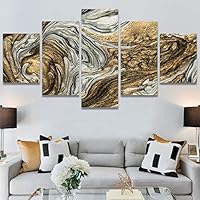 SIGNWIN 5 Panel Canvas Wall Art Abstract Closeup Digital Art Modern Artwork for Home Decorations Ready to Hang - 60