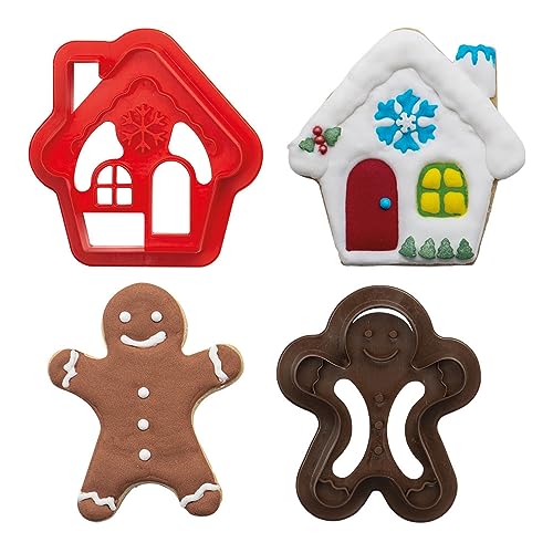 DECORA 0255094 KIT 2 cortadores de plástico GINGERBREAD MAN & HOUSE