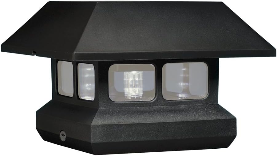 Terratec Luminous Plastic Solar Post Cap, Black, Fits 4x4-Inch Post