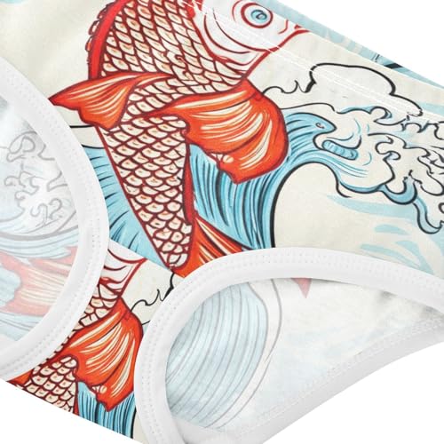 Cute Japanese Fish Blue Little Girl Panties Toddler Underwear Floral Cotton Animals Underpants Briefs 2t4