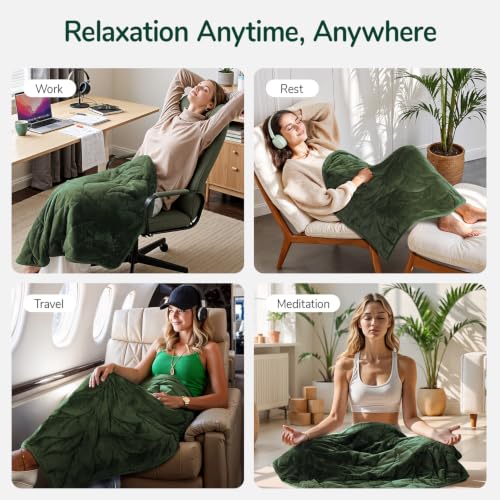 Image of Kaisa Weighted Blanket for Adults 7lbs 41 inch x 53 inch, Soft Heavy Cozy Luxury Crystal Velvet Small Weighted Lap Blanket, All-Season Blanket, Machine Washable, Olive Green