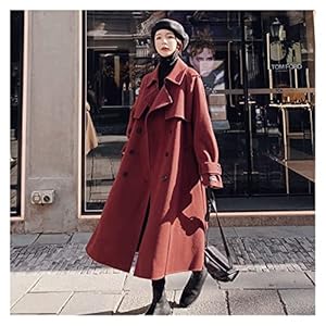 Fvjkf 女性のためのウールロングコートのための冬の堅いカシミヤのコート暖かいウールのクロークオーバーコートアウターウェアサッシスサーコート Color A Size Xl Code Ocruyo オクルヨ