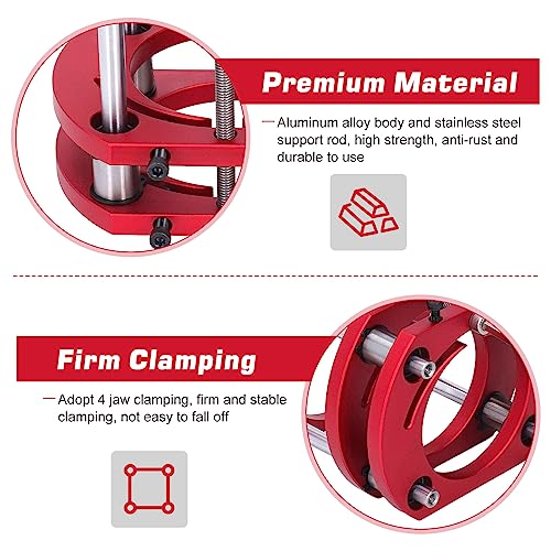 Frästisch für Oberfräsen, 4-Backen-Klemm Router Lift Oberfräse, Fräslift Oberfräse Lift, Oberfräsentisch Router Hubbasis für 64-66mm Durchmesser Kleine Trimmmaschinen, Hubhöhe bis 51mm