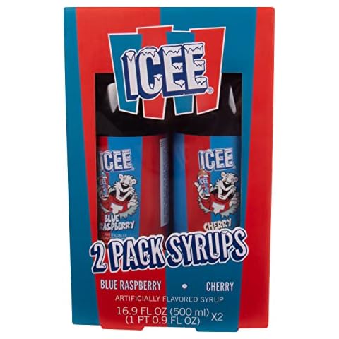 ICEE 2 Pack Slushie Syrups. Genuine ICEE Slushy syrups including Blue Raspberry and Red Cherry Flavors. 2 16.9 Fl oz Bottles. Officially Licensed ICEE Merchandise from Fizz Creations. Cover