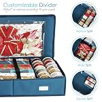 Hearth & Harbor Wrapping Paper Storage Container and Clear Wrap Paper Holder - Christmas Storage Bag with Interior Pockets - Fits Up to 36 Rolls of 40" - Tear Proof, Blue - Image 3