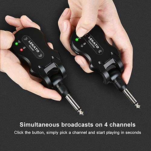 Lekato BT-B11 Wireless Guitar System 5.8 Wireless Guitar Transmitter Receiver Rechargeable Audio Wireless Transmitter Receiver 4 Channels Transmission Range thumb #3