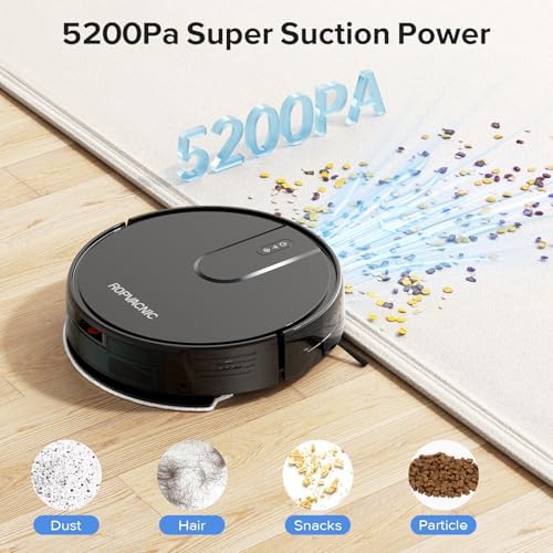 ROPVACNIC Robot Vacuum and Mop Combo 5200Pa Suction Robotic Cleaner — view 2