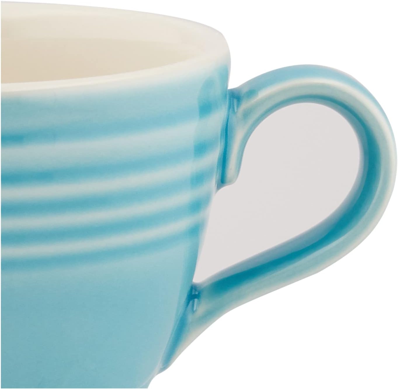 光洋陶器(Koyotoki) Koyo Pottery Orbit Coffee Cup & Saucer, Turquoise Blue 12686052 & 12686055