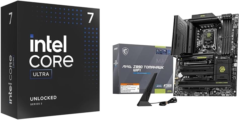 Intel Ultra 7 Desktop Processor 265K - 20 cores (8P+12E) & MSI PRO Z890-P WiFi ProSeries Motherboard (Supports Core Ultra Series 2 Intel Processors, LGA 1851, DDR5, PCIe 5.0, Thunderbolt 4, ATX)