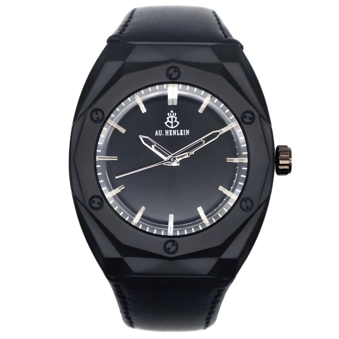 AU. HENLEIN The Crystal Edge - Mens Analog Wrist Watch: Refined Elegance and Clarity ([AU-718]) Color-Black (B0D5DJ65TC) Amazon Price History, Amazon Price Tracker