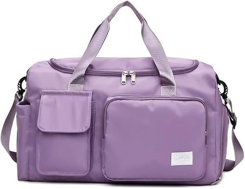 ボストンバッグ 大容量 軽量 旅行バッグ 撥水 メンズ レディース キャリーオンバッグ 機内持ち込み 修学旅行 スポーツバッグ 旅行 入院 3way (パープル)