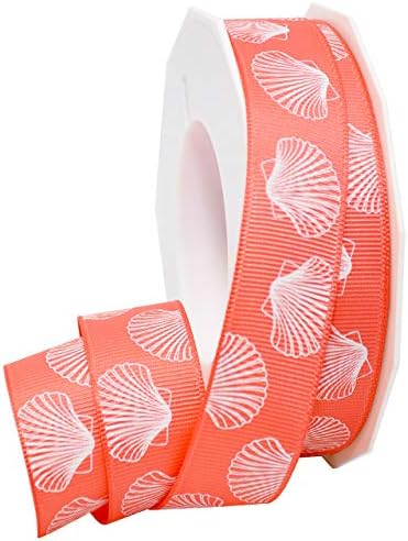 Shell With Ribbon Amazon.com: Morex Ribbon Coastal Celebrations - Shells Ribbon, 7/8 inch ...