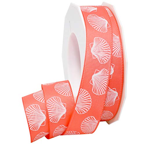 Morex Ribbon Coastal Celebrations - Shells Ribbon, 7/8 inch by 20 Yards, Coral by Morex Ribbon - Used condition - US$8.98