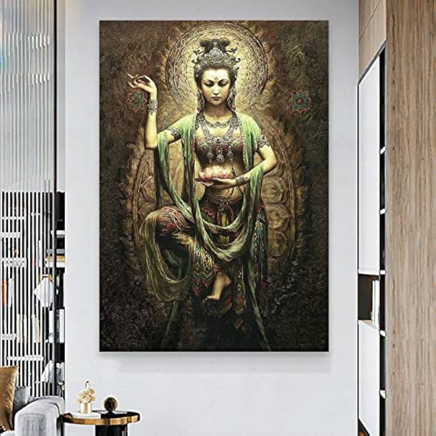 美術アートパネル 絵画インテリア 絵画プリント キャンバスプリントポスター32 Amazon.co.jp: アートパネルプリント絵観音菩薩と観音菩薩部屋の