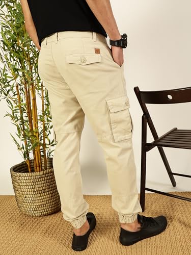 Image of Thomas Scott Men's | Solid | Light Weight | Breathable Fabric | Mid Rise | Regular Fit | Cotton Blend | Button Waist | Chino Trouser | Pants