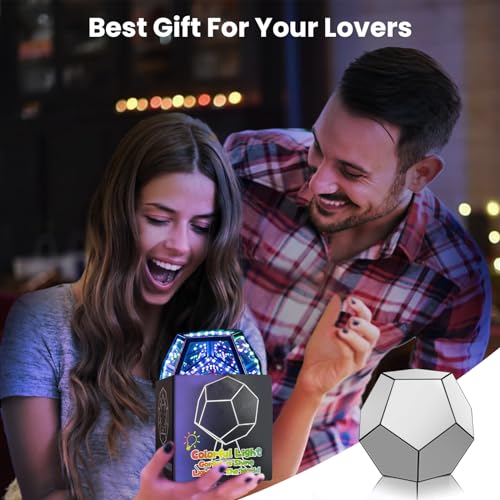 Cybershiny Infinity Mirror Light Infinite Dodecahedron Cool Rgb Art Light For Game Room Decor Hypercube Smart Led Color Changing Ambient Lighting For Gaming Desk Table Night Glow Lamp Funny Gift thumb #5