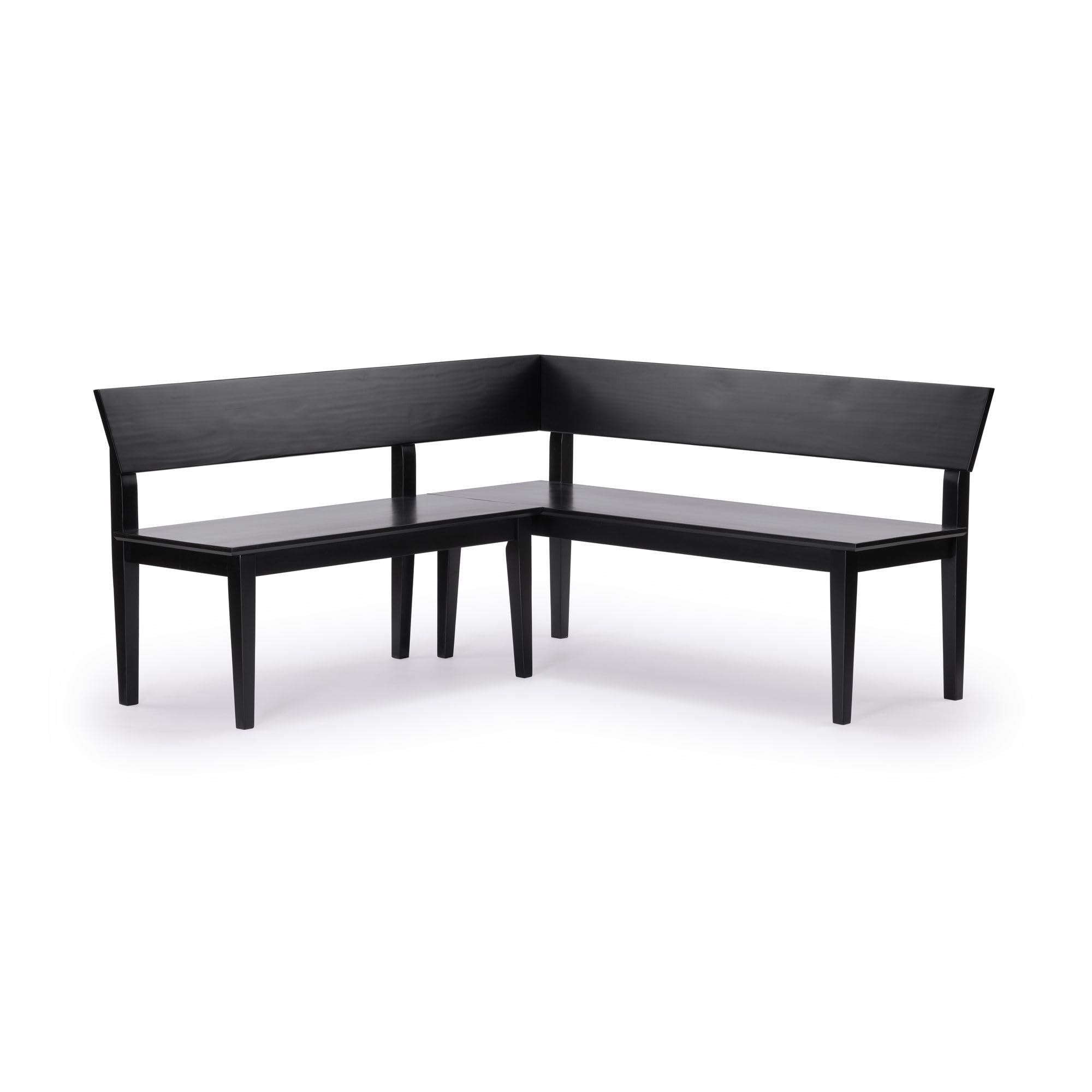 Plank+Beam Risa Dining Bench, 64 Inch, Corner Bench, Black | Space-Saving Solution, Hassle-Free Setup, Solid Wood