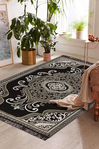 Image of RVS DECOR Cotton Carpet for Living Room 4x6 Feet | Soft Cotton Carpet for Hall & Bedroom | Rug for Living Room, Home | Designer Dari for Floor 124x184 cm | Non-Slip, Trendy & Durable Kalin