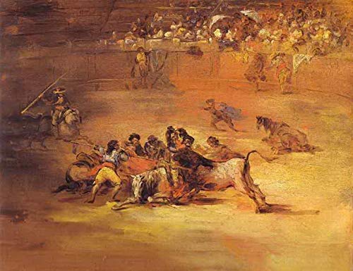 Peinture à l'huile de Goya scène de corrida pour vibrer au rythme de l'art espagnol